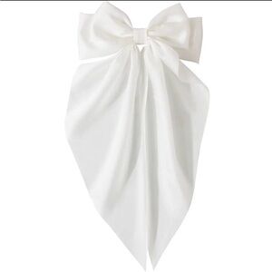 Simple Bow Spring Hairpin, White